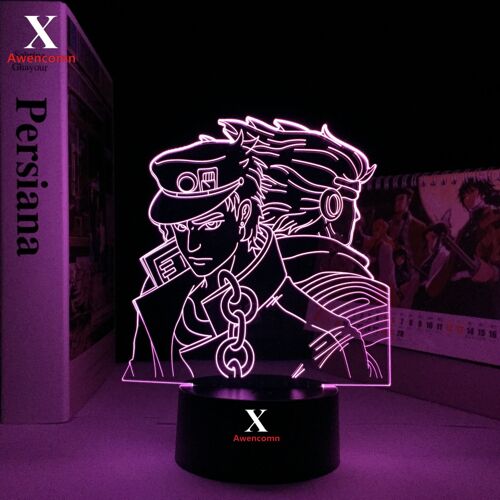 Lampe Led 3d Jotaro Star Platinum, Veilleuse Colorée Avec Capteur Tactile, Aventure Bizarre De Jojo's, Pour La Décoration De La Maison