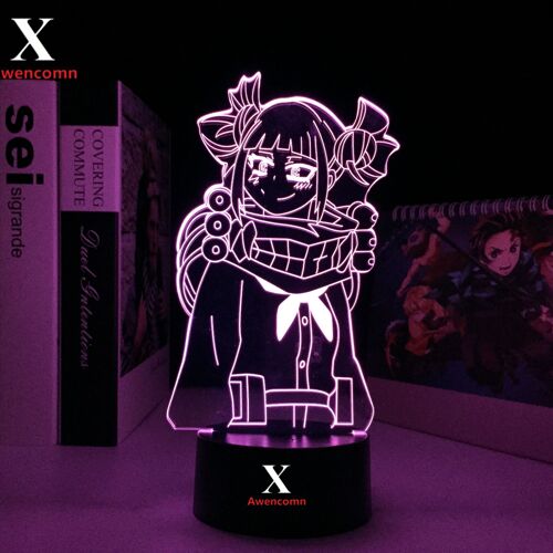 Anime My Hero Academia Himiko Toga 3d Led Veilleuse Pour Chambre À Coucher Décor Cadeau Enfant Lampe De Nuit