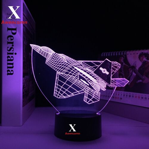 Lampe Led 3d À Effet D'illusion D'avion, Veilleuse De Couleur Changeante, Décoration De Chambre D'enfant, Atmosphère D'événements Et De Récompenses