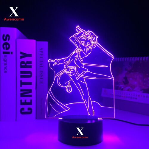 Lampe Led En Acrylique Kirito En Forme D'épée, Luminaire Décoratif D'intérieur, Idéal Pour Une Chambre À Coucher Ou Comme Cadeau D'anniversaire