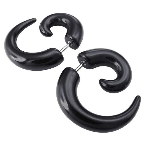 Bijoux Mens Corne Griffe Boucles D'oreilles, Tricheur Bouchons D'oreille Jauges Illusion Tunnel, Noir (Avec Sac Cadeau)