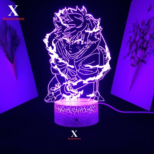 Lampe Led 3d D'anime My Hero Academia, Figurine Izuku Midoriya Pour Cadeau D'anniversaire, Lampe De Décoration De Chambre À Coucher, Gadget De Table