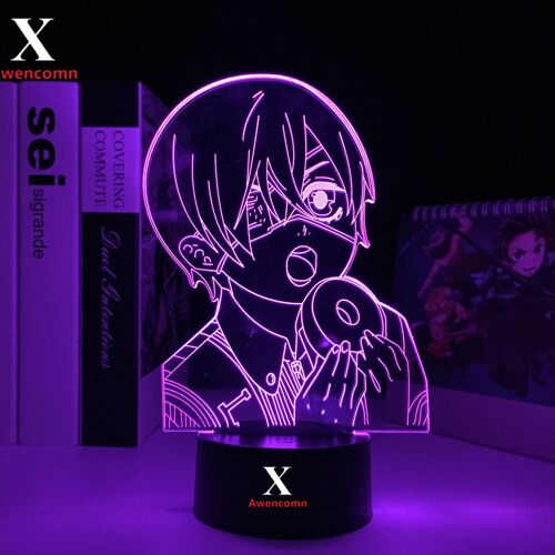 Lampe 3d De Majordome Noir D'anime Pour Décoration De Chambre À Coucher Veilleuse Cadeau D'anniversaire Gadget De Manga Noir De Majordome Led Veilleuse De Chevet