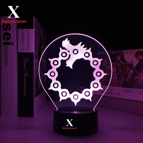 Lampe Led Anime En 3d, Les Sept Vers Morts Du Dragon, Le Signe De La Colère, Veilleuse Pour Chambre À Coucher, Cadeau D'anniversaire, Lumière De Décoration, Manga