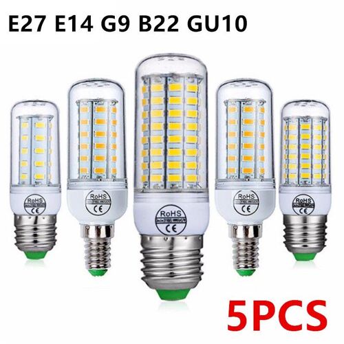 Ampoule Led Épis De Maïs E27 E14 B22, 5 Pièces, 24 36 48 56 69 72 Led Smd 5730 220v, Lampe Lustre, Bougie, Bombilla 3 #