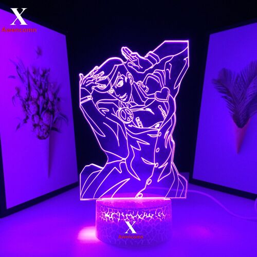 Lampe De Table 3d À L'effigie Des Personnages De Dessin Animé, Bizarre Adventure, Higashikata, Josuke, Veilleuse Pour Chambre À Coucher, Cadeau D'anniversaire, Manga