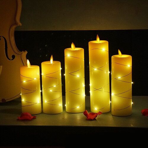 Bougie Sans Fumée À Led, 3 Pièces, 5 Pièces, Fausse Bougie De Décoration Pour Fête De Noël, 2 #