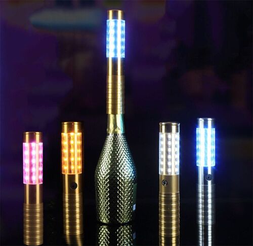 Bâton Stroboscopique Led En Alliage D'aluminium, Rechargeable, Bouteille De Champagne Et De Vin, Bâton Lumineux Clignotant Pour Bar, Club, Anniversaire, Mariage, Décor Diy