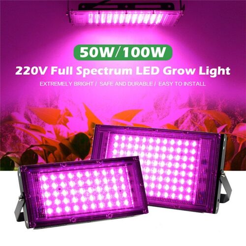 Lampe Horticole De Croissance Led 50/100/200w, Ac 220v, Éclairage À Spectre Complet Avec Interrupteur On/Off, Pour Serre/Chambre De Culture Hydroponique De Plantes, 20