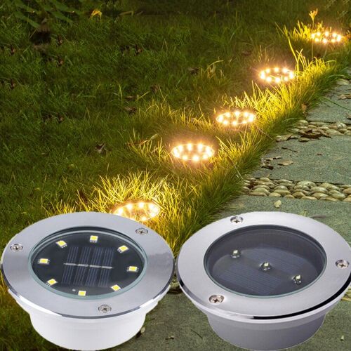 Spot Lumineux Solaire À 3 Ou 8led, Imperméable, Encastrable Dans Le Sol, Éclairage D'extérieur, Idéal Pour Un Jardin, Un Sentier, Une Cour, Une Entrée Ou Un Patio