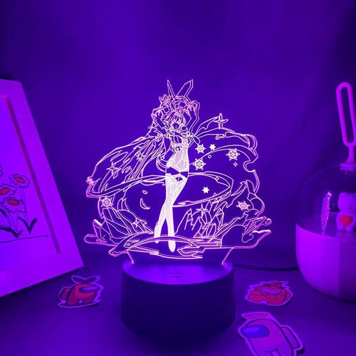 Veilleuse 3d À L'effigie Des Personnages Du Jeu Eula, Luminaire Décoratif D'intérieur, Idéal Comme Cadeau D'anniversaire Pour Une Salle De Jeux Ou Une Table