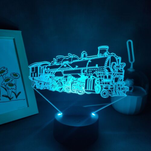 Lampes De Lave 3d Led Pour Train À Vapeur Et Locomotive, Veilleuses Au Toucher Néon, Colorées, Pour Chambre À Coucher, Table De Chevet, Décoration De Bureau, Cadeau