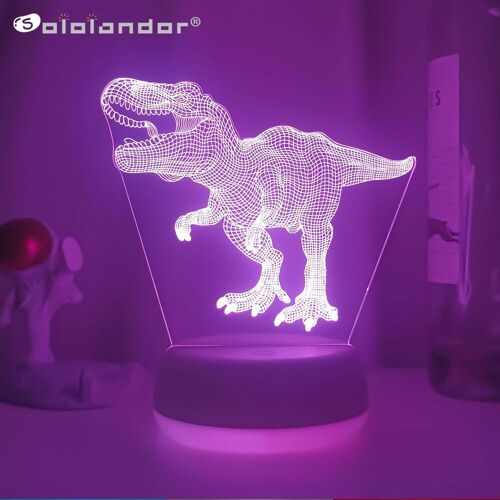 Veilleuse Led 3d En Forme De Dinosaure, Avec Télécommande, À La Mode, Lampe De Bureau Pour Enfants, Cadeau De Noël Ou D'anniversaire