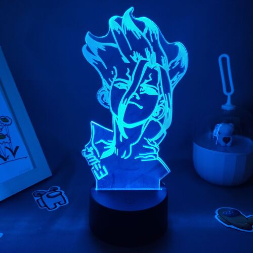 Lampe Led 3d En Forme De Dessin Animé Dr Stone, Design Ishigami Senkuu, Luminaire Décoratif D'intérieur, Idéal Comme Cadeau D'anniversaire, Idéal Pour Une Chambre À Coucher Ou Une Table