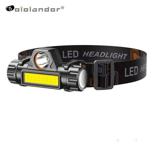 Mini Lampe Frontale Xpe Cob À Led, Lumière À Intensité Réglable, Rechargeable Par Usb, Flash Portable, Lumière À Intensité Réglable