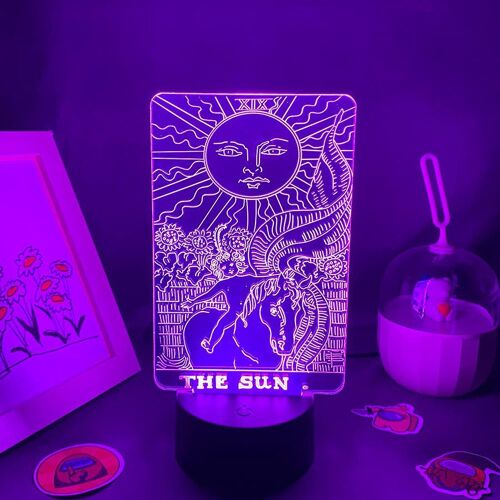 Lampe Led 3d En Forme De Tarot De Lave, Néon, Usb, Luminaire Décoratif D'intérieur, Luminaire Décoratif D'intérieur, Idéal Pour Une Chambre À Coucher Ou Un Bureau