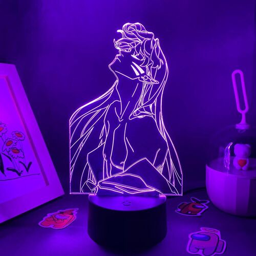 Lampe De Nuit 3d Led Fluo, Anime, Cadeau Pour Une Amie, Chambre À Coucher, Table De Chevet, Lampe De Lave Colorée