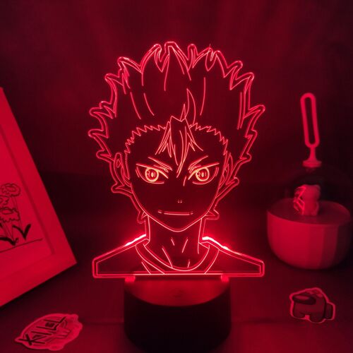 Lampe Led 3d Néon En Lave Manga Haikyuu, Personnage Yu Nishinoya, Veilleuse Rvb, Cadeaux Pour Amis, Décor De Table De Bureau De Chambre À Coucher Otaku
