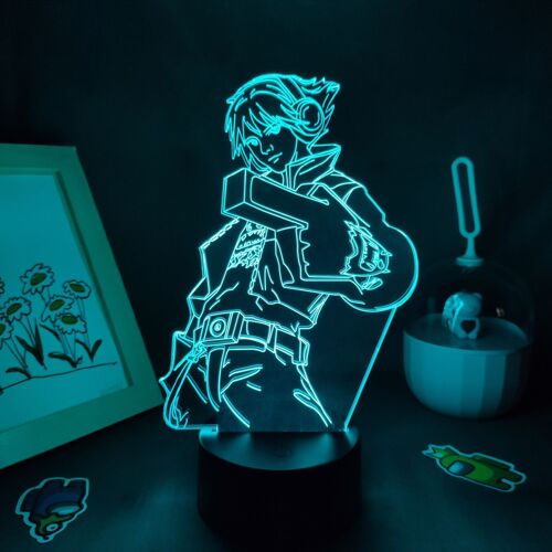 Lampe Led 3d Au Néon, Idéale Pour Une Chambre À Coucher Ou Une Table, Décoration Colorée De La Ligue Des Légendes
