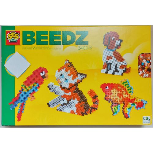 Perles À Repasser - Animaux - 2400 Perles, Plaque Et Instructions - Ses Creative