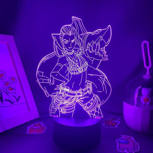 Lampe 3d Néon Led Lol League Of Legend Jinx, Luminaire Décoratif D'intérieur, Idéal Pour Un Salon Ou Une Chambre À Coucher, Cadeau Idéal Pour Un Enfant