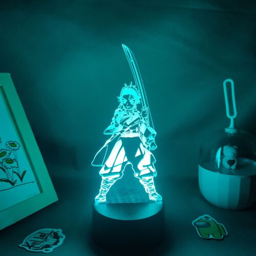Lampe Led Néon À L'effigie Des Personnages Du Dessin Animé Kamado Tanjirou, Tueur De Démons, Veilleuse Tactile, Lampe De Lave Rvb, Décoration De Bureau