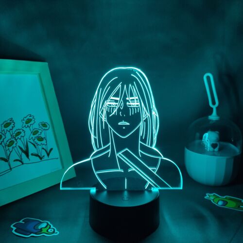 Lampe Led 3d À L'effigie Des Titans, Personnage Eren Yeager Jaeger, Luminaire Décoratif D'intérieur, Idéal Pour Une Chambre À Coucher Ou Une Table