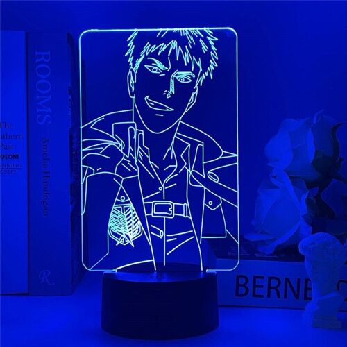 Lampe 3d D'anime Attaque Sur Titan, Lampe Jean Kirstein Pour Décoration De Chambre À Coucher, Cadeau Pour Enfants, Veilleuse Led Attaque Sur Titan