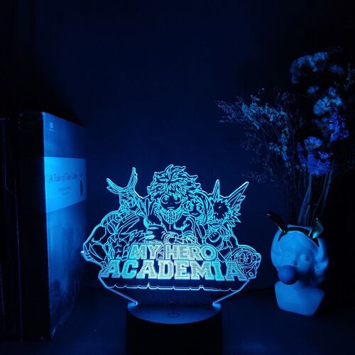 Lampe Led Avec Capteur Tactile, Anime My Hero Academia, Veilleuse À Couleurs Changeantes, Style Manga, Ventilateur, Décoration De Chambre À Coucher