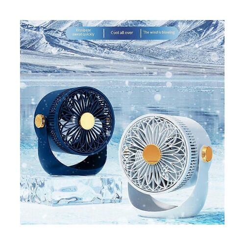 2400MAh Ventilateur électrique de circulation d'air mural de table USB Ventilateur de refroidissement mural rechargeable, bleu