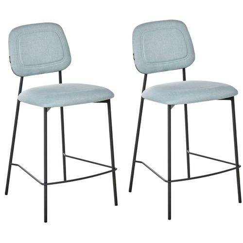 Lot De 2 Chaises De Bar Duette Tissu Bleu Clair