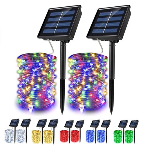 Guirlande Solaire Led 5m 10m 20m, Fil De Cuivre, Conte De Fées, Intérieur Et Extérieur, Étanche, Jardin, Boule De Famille, Fête De Noël