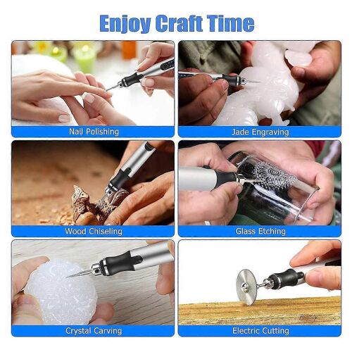 Kit D'outils De Gravure Électrique, Stylo De Gravure Rechargeable Sans Fil Usb Mini Outil De Stylo Graveur Bricolage Pour