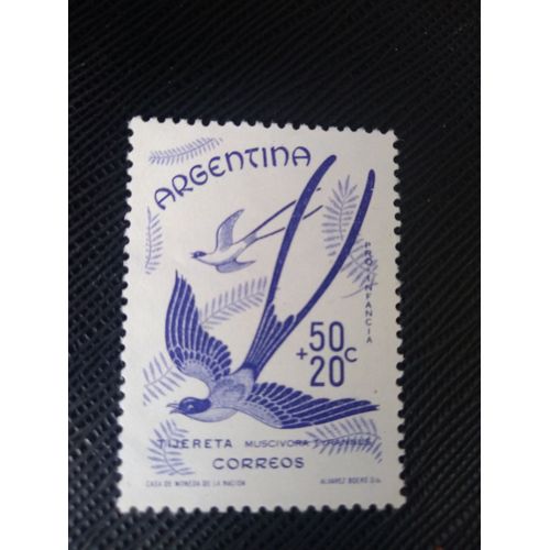 Timbre Argentine Yt 614 Moucherolle À Queue Fourchue (Muscivora Tyrannus) 1960 ( 121207 )