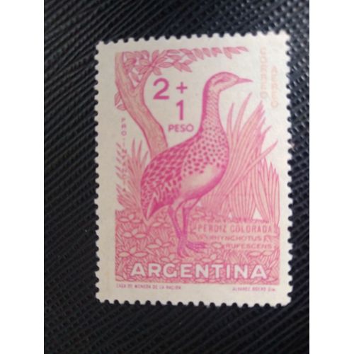 Timbre Argentine Yt Pa 65 Tinamou À Ailes Rouges (Rhynchotus Rufescens) 1960 ( 121207 )