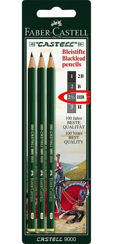 Faber-Castell Blister Crayons Castell 9000 Hb 3x