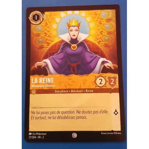 Carte Lorcana Disney (Chapitre 2) Commune - La Reine - Monarque Absolue (27/204)
