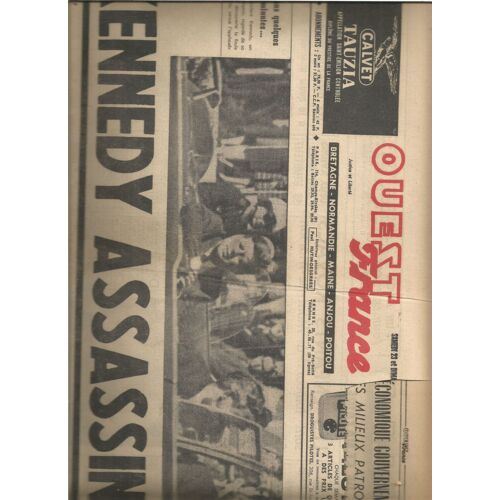 Journal " Ouest-France"13-14 Novembre 1963 Kennedy Assassiné