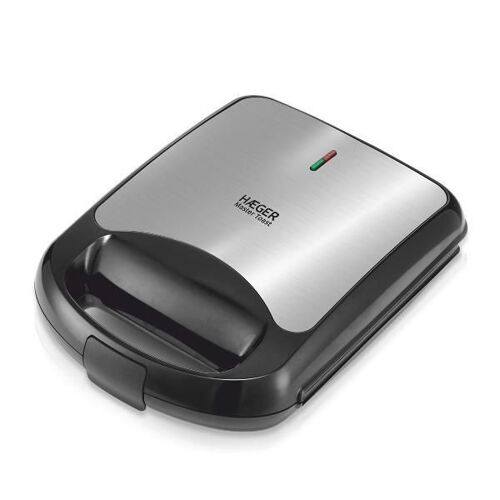 Haeger SM-15G.009A gaufrier et appareil à croque-monsieur 1500 W Noir, Acier