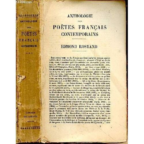 Anthologie Des Poetes Francais Contemporains - Tome 3