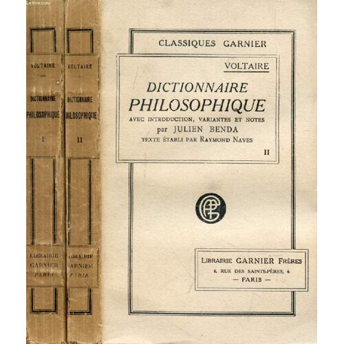 Dictionnaire Philosophique, 2 Tomes