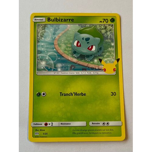 Carte Pokémon Bulbizarre 1/25 Promo 25 Ans
