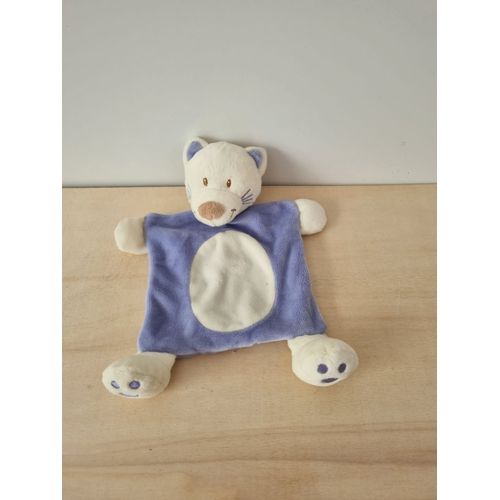 Doudou Chat Blanc Violet Kiabi