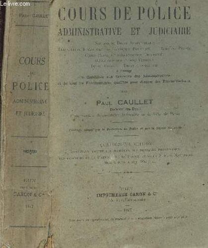 Cours De Police Administrative Et Judiciaire -