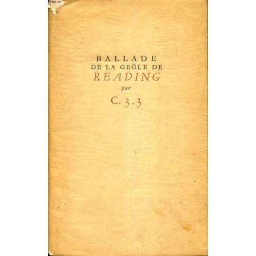 Ballade De La Geole De Reading .