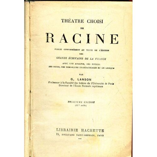 Theatre Choisi De Racine