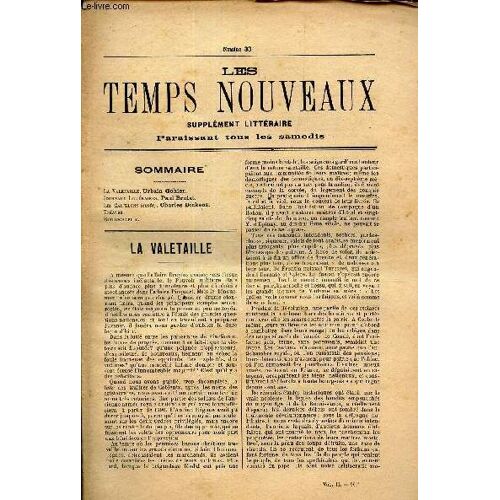 Les Temps Nouveaux - Supplement Litteraire - Tome 2eme -N°33/ La Valetaille/ Journaux Litteraires/ Les Carillons (Suite)/ Theatre/ Bibliographie.