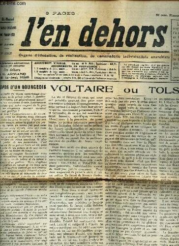 L En Dehors - N°152-153 - Mi Fev 1929 / Voltaire Ou Tolstoi? / Le Peuple / Qu Est Ce Donc Que La Pschanalyse? / Resignation / Qu St Ce Que Le Mutualisme / La Fable Des Abeilles De Mandeville Etc