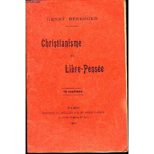 Chrisitanisme Et Libre-Pensee.