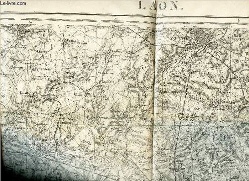 Une Carte Depliante En Noir Et Blanc De : Laon - N°22